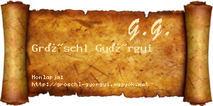 Gröschl Györgyi névjegykártya
